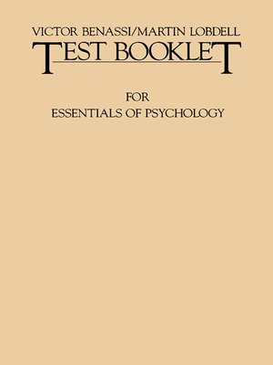 cover image of Test Booklet for Essentials of Psychology